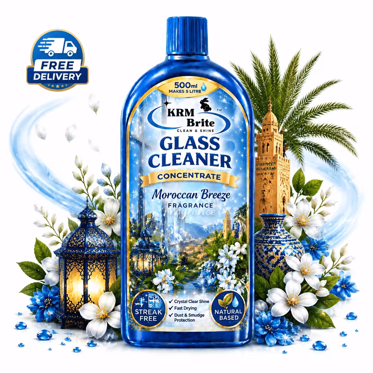 Glass Cleaner Concentrate 500ml Moroccan Breeze